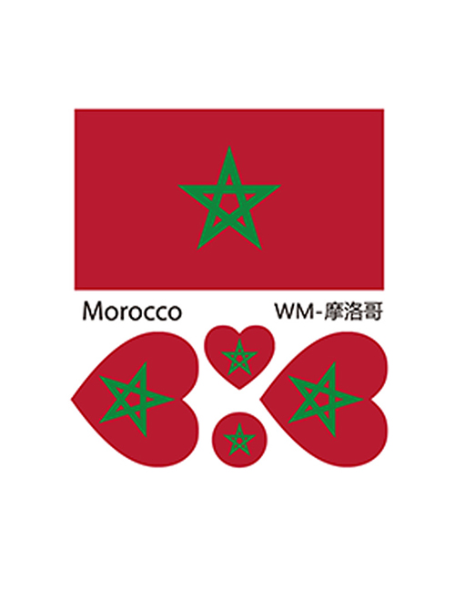 Fashion Morocco Environmental Protection World Flag Face Tattoo Stickers Waterproof