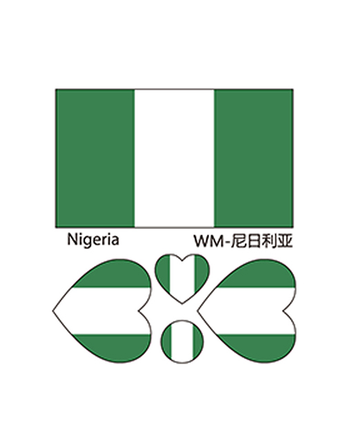 Fashion Nigeria Environmental Protection World Flag Face Tattoo Stickers Waterproof