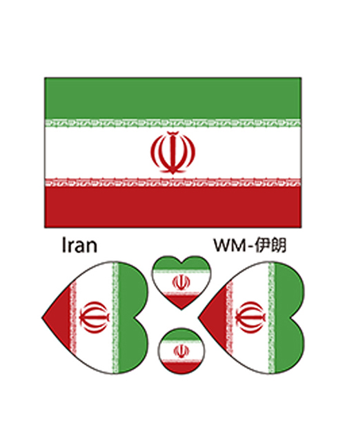 Fashion Iran Environmental Protection World Flag Face Tattoo Stickers Waterproof