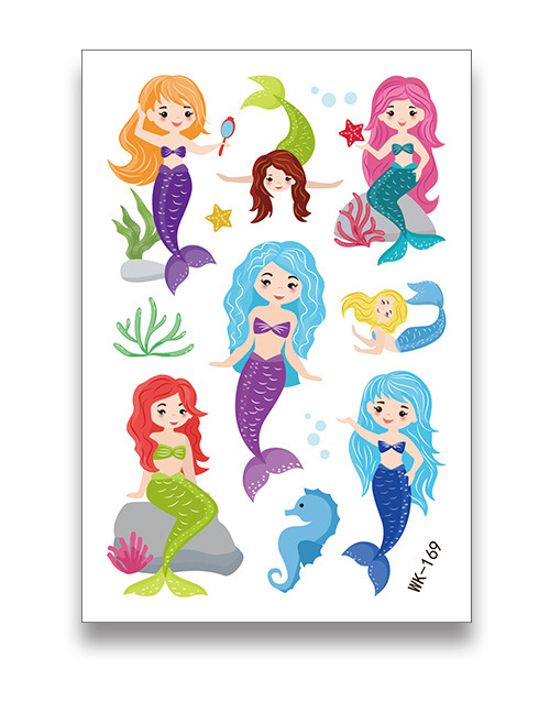 Fashion Mermaid Wk-169 Cartoon Mermaid Sticker Tattoo Sticker