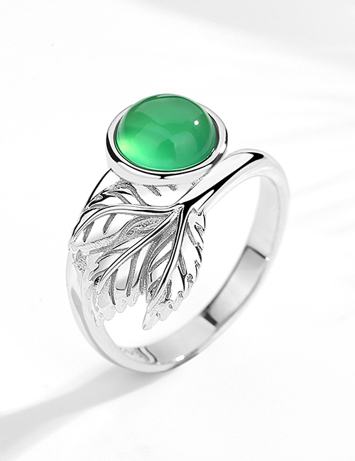 Fashion White Gold Color Metal Geometric Emerald Ring