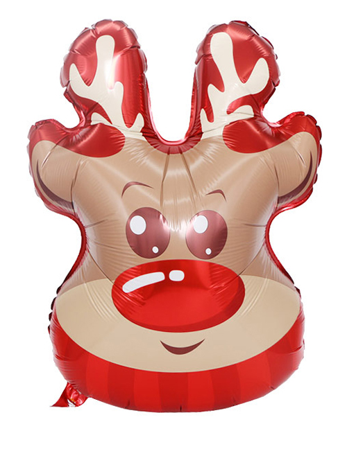 Fashion Christmas Elk Head Cartoon Elk Bear Christmas Aluminum Film Balloon