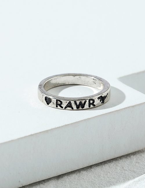Fashion Silver Color Metal Letter Ring