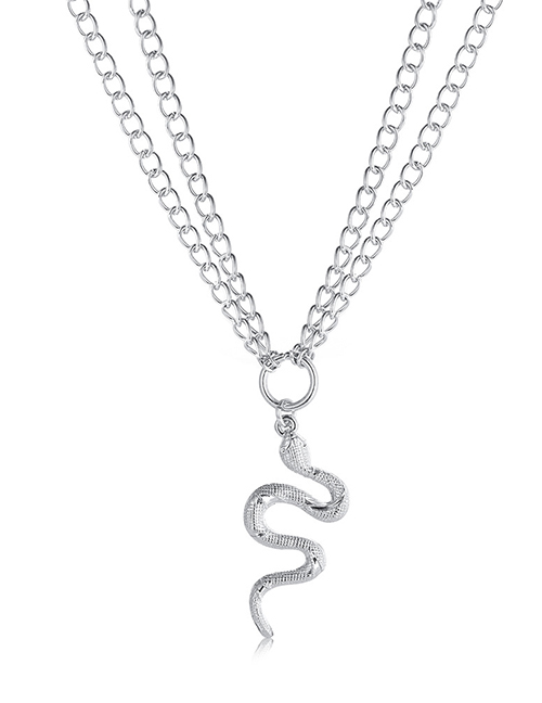 Fashion 4# Alloy Serpentine Double Necklace