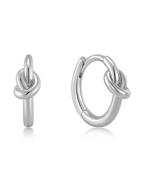 Fashion Silver Color Metal Twisted Earrings