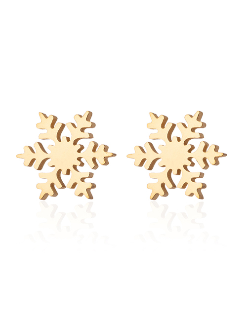 Fashion 1# Titanium Steel Snowflake Ear Studs