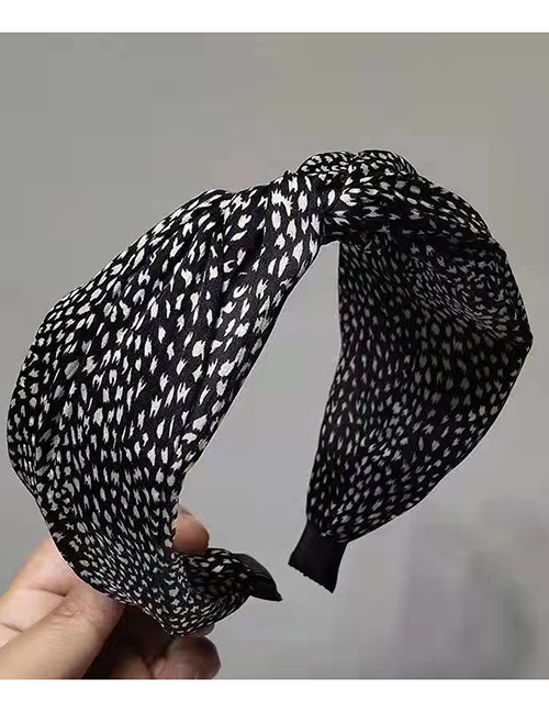 Fashion Black Leopard Print Knotted Wide-brimmed Headband