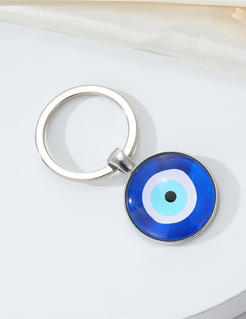 Fashion Round Blue Eye Keychain Alloy Round Eye Keychain