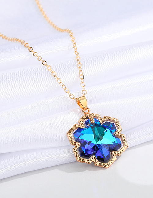 Fashion Plum Bossom Crystal Glass Plum Necklace