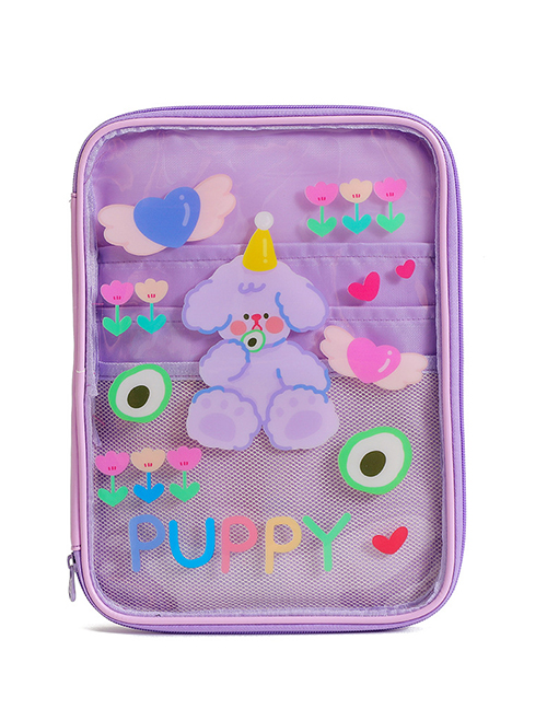 Fashion Purple (applicable To 9.7-11 Inch Ipad) Cartoon Pvc Visual Flat Storage Bag