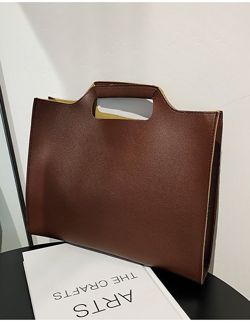 Fashion Brown Large-capacity Hand File Bag