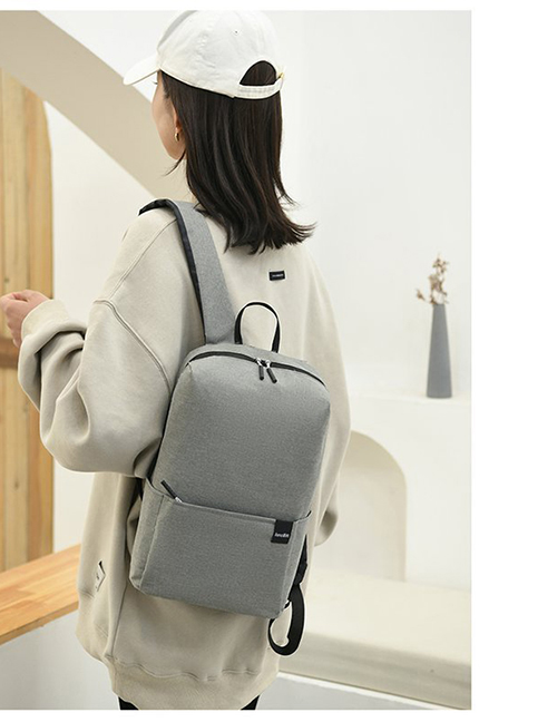 Fashion Light Grey Shoulder Waterproof Zipper Backpack
