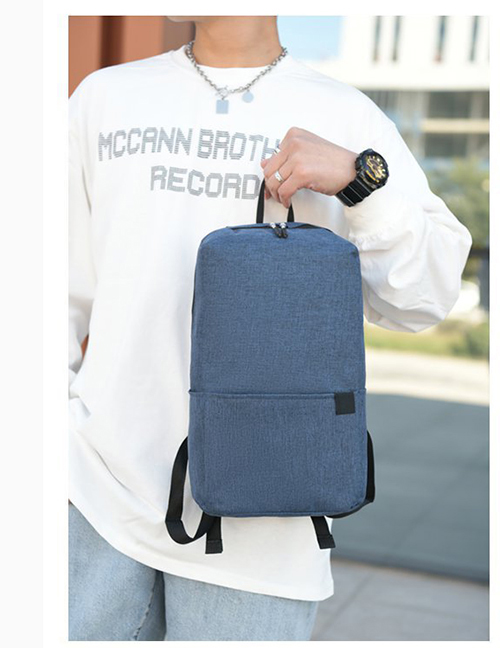 Fashion Blue Shoulder Waterproof Zipper Backpack