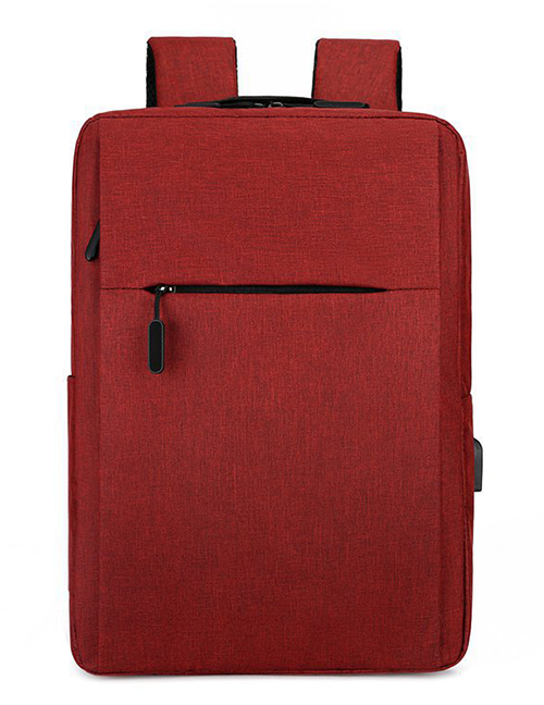 Fashion Red Wine Oxford Bra Chain Shoulder Computer Bag