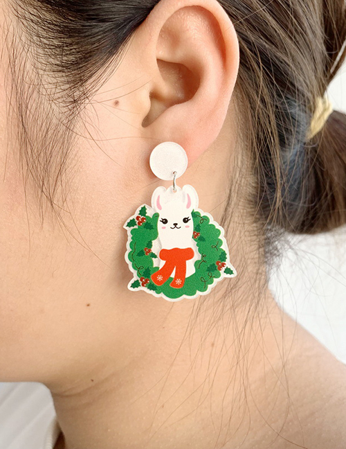 Fashion Garland Alpaca Christmas Cartoon Alpaca Ear Studs