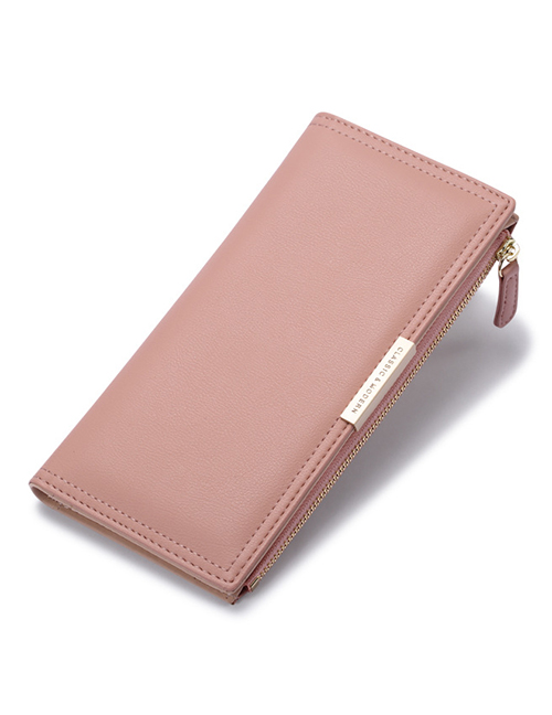 Fashion Pink Multi-card Position Zipper Wallet