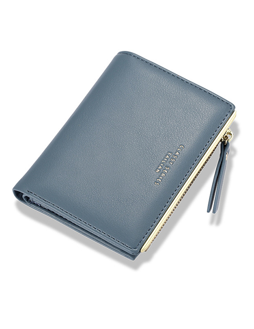 Fashion Blue Multi-card Zip Wallet