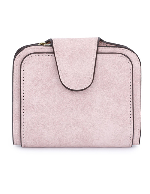 Fashion Pink Pu Leather Frosted Coin Purse