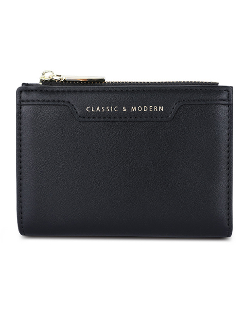 Fashion Black Multi-card Buckle Wallet