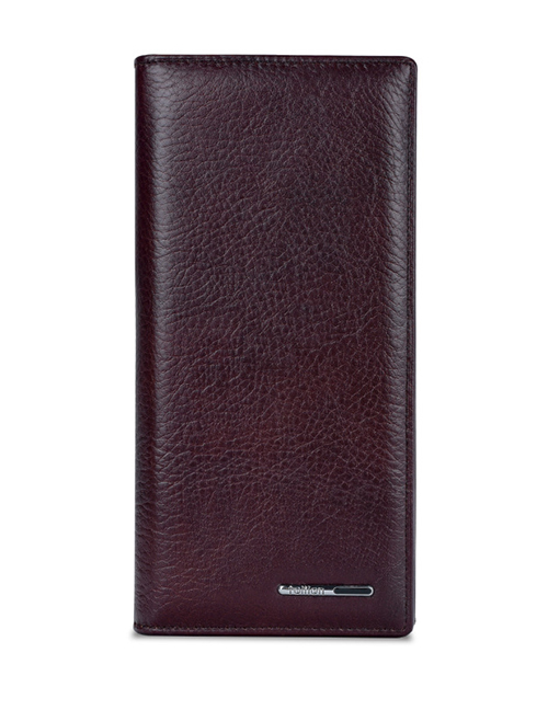 Fashion Crimson Pu Leather Lychee Pattern Long Wallet