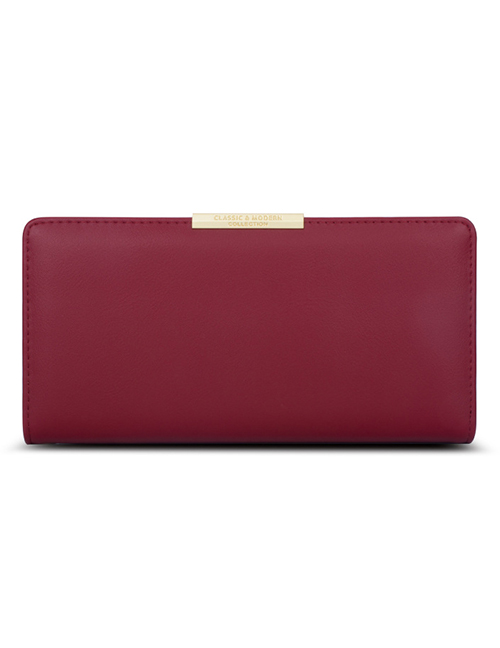 Fashion Red Large-capacity Multi-card Zipper Wallet