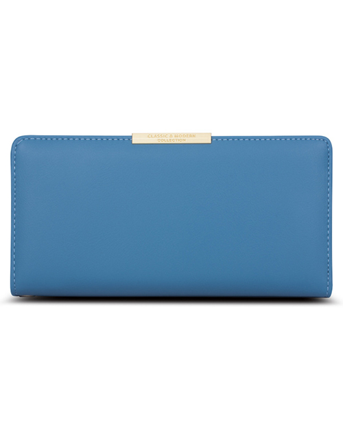 Fashion Blue Large-capacity Multi-card Zipper Wallet
