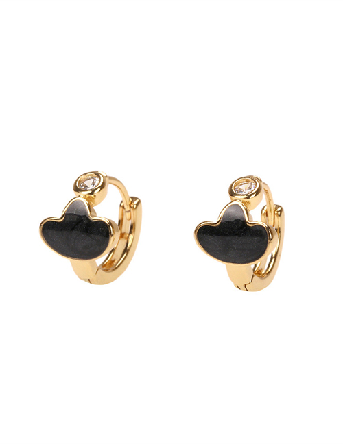 Fashion Black Copper Inlaid Zirconium Drop Oil Cloud Earrings