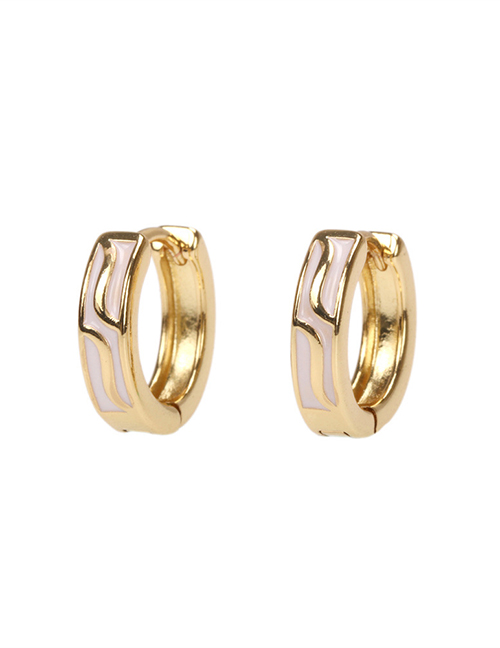 Fashion White Copper Drip Oil Irregular Geometric Earrings