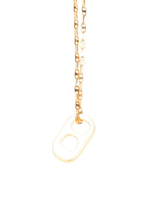 Fashion White Copper Drop Oil Geometric Pull Ring Necklace