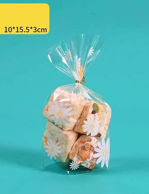 Fashion Small Daisy 10*15.5 Flat Mouth 50 With Tie Wire Daisy Print Candy Help Bag (100 Pcs)