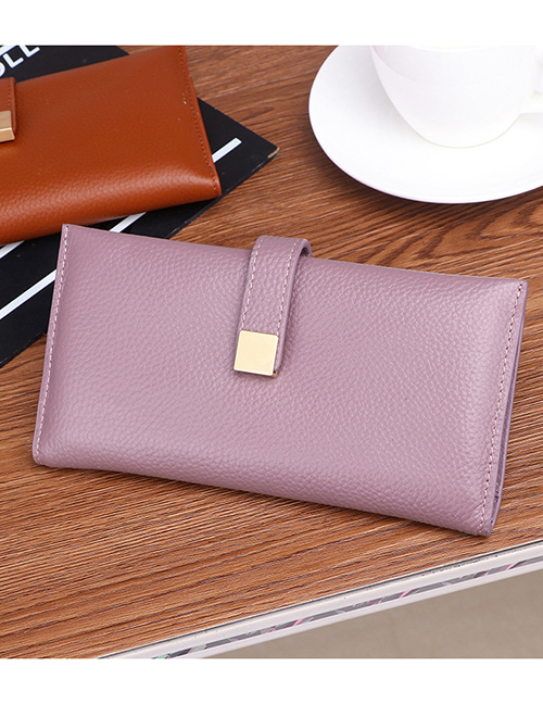 Fashion Taro Purple Multifunctional Buckle Wallet