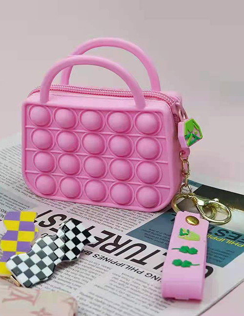 Fashion Pink Plastic Push Portable Coin Purse