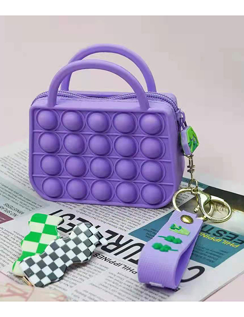 Fashion Purple Plastic Push Portable Coin Purse