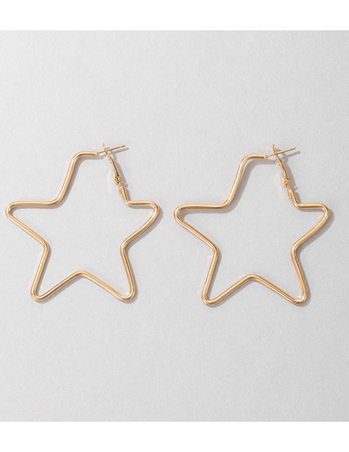 Fashion Gold Color Alloy Hollow Star Earrings