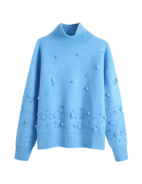 Fashion Color Sequined Turtleneck Sweater