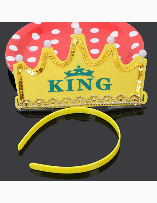 Fashion Split Yellow King Children's Letter Print Luminous Crown Hat