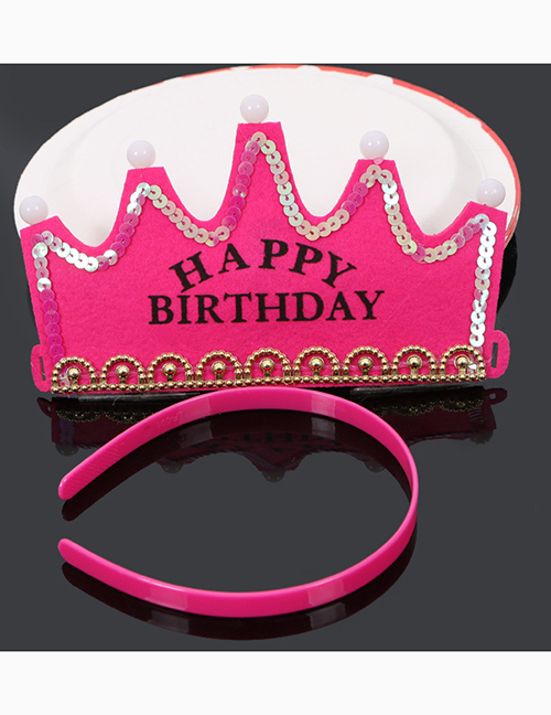 Fashion Happy Birthday Split Rose Children's Letter Print Luminous Crown Hat