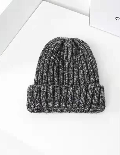 Fashion A-134 Black Knitted Hat Wool Knitted Beanie