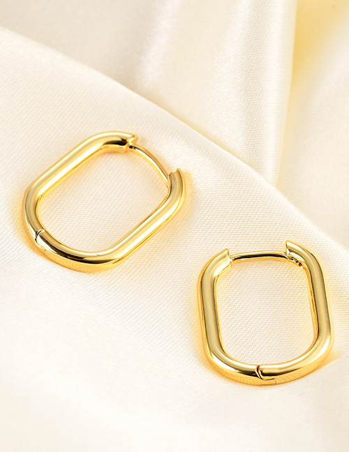 Fashion 14# Metal Geometric C-shaped Earrings