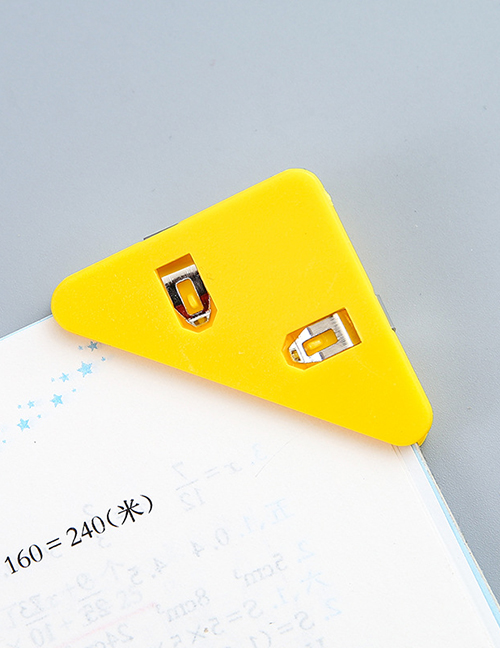 Fashion Solid Color-yellow Plastic Triangle Book Corner