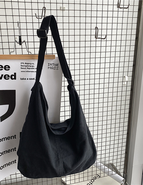 Fashion Black Large Capacity Canvas Messenger Bag
