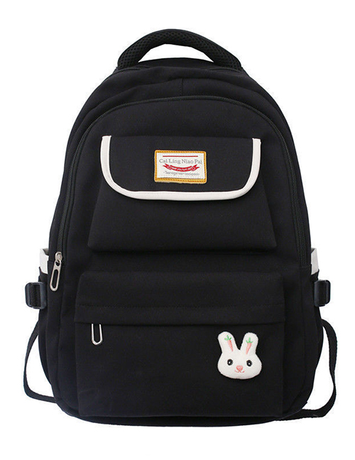 Fashion 【black】 Large-capacity Patch Multi-pocket Backpack