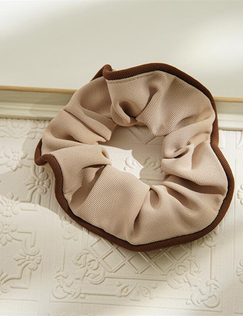 Fashion Coffee Side Coffee Color Contrast Fabric Pleated Hair Tie