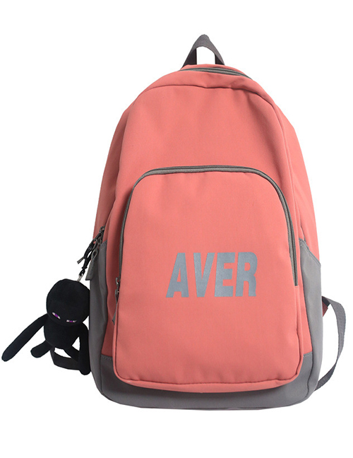 Fashion Pink Single Bag Nylon Large Capacity Backpack