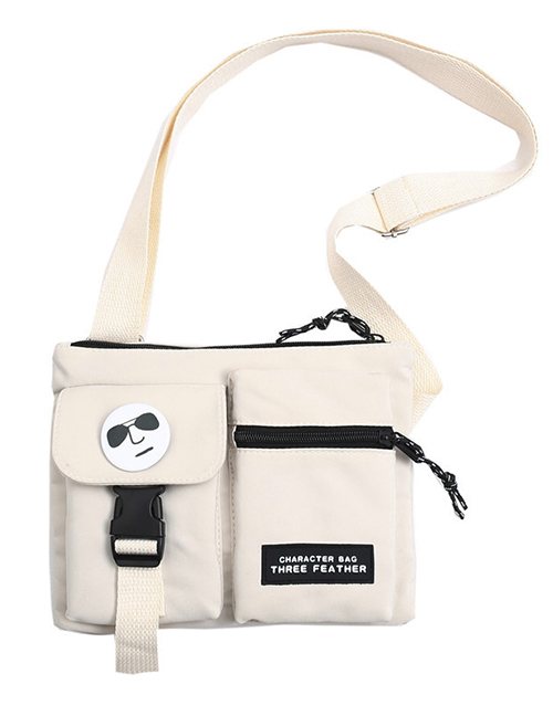 Fashion White + Orangutan Nylon Large Capacity Crossbody Bag