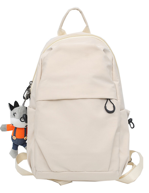 Fashion White Single Bag Nylon Large Capacity Backpack