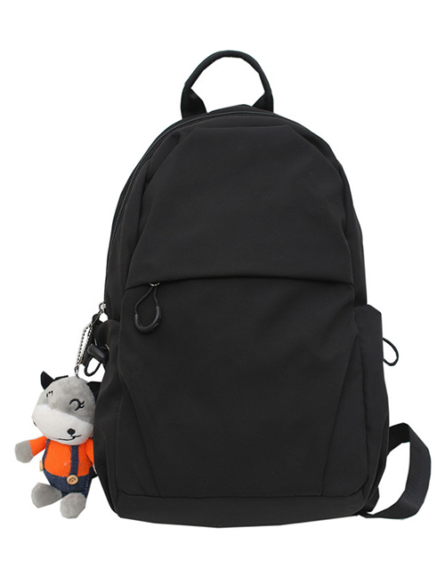 Fashion Black + Cattle Nylon Large Capacity Backpack