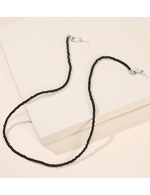 Fashion Black Pearl Beaded Geometric Glasses Chain