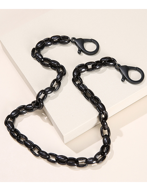 Fashion Black Solid Color Plastic Geometric Chain Glasses Chain