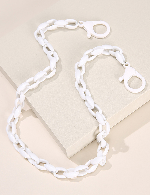 Fashion Porcelain White Plastic Geometric Chain Glasses Chain